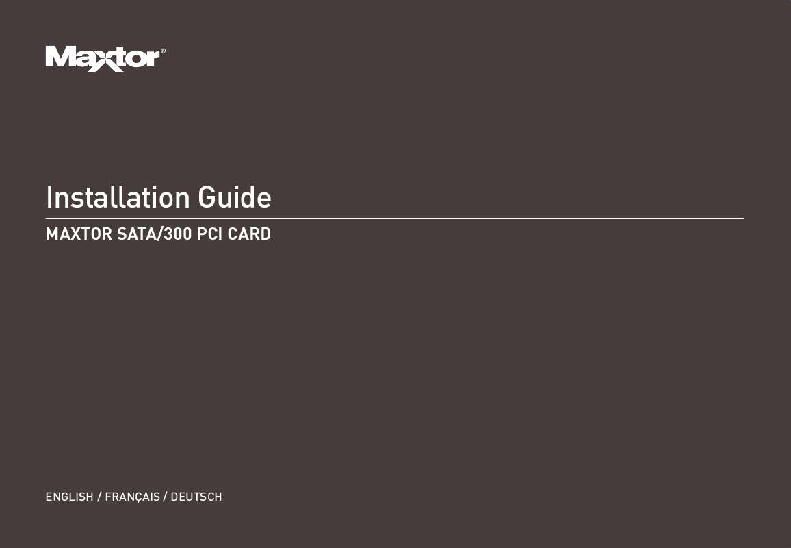 Guide utilisation SEAGATE SATA300 PCI CARD  de la marque SEAGATE