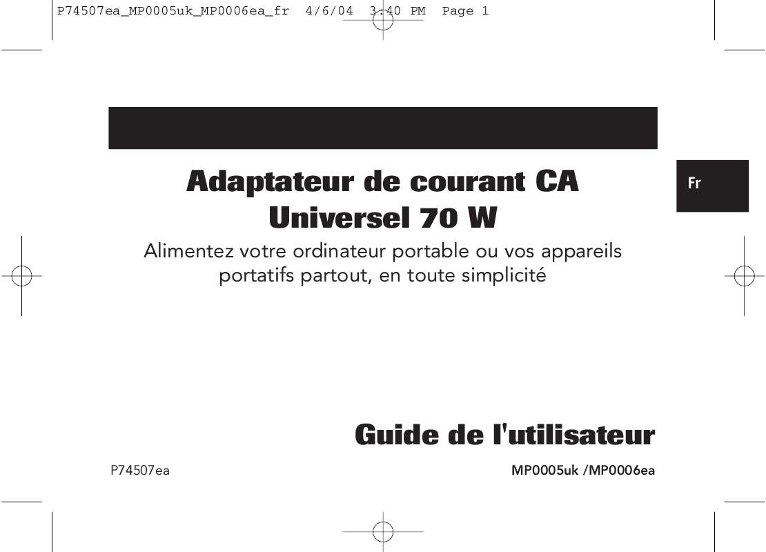Guide utilisation  BELKIN ADAPTATEUR DE COURANT CC UNIVERSEL 70W #MP0006EA  de la marque BELKIN
