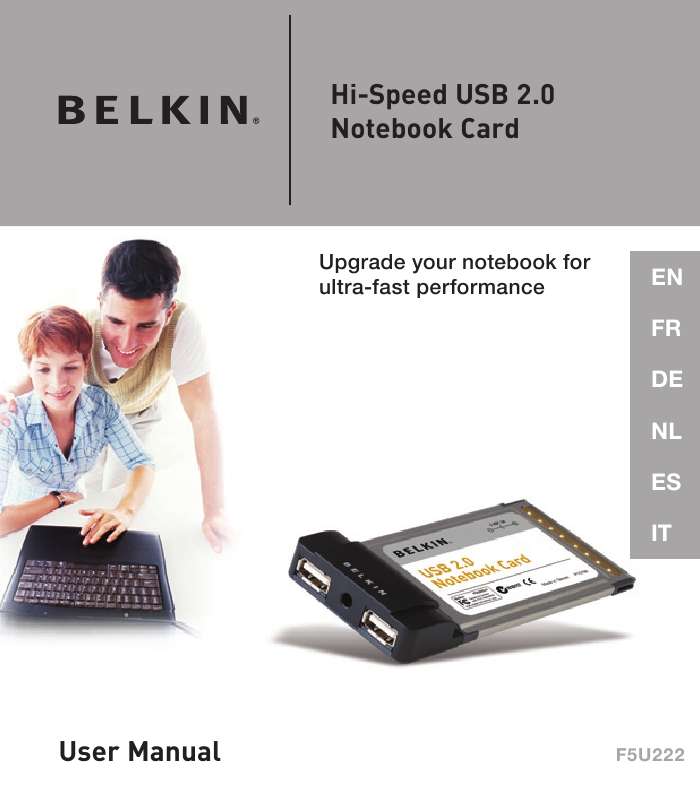Guide utilisation  BELKIN CARTE CARDBUS USB 2.0 À HAUT DÉBIT DE BELKIN #F5U222FR  de la marque BELKIN