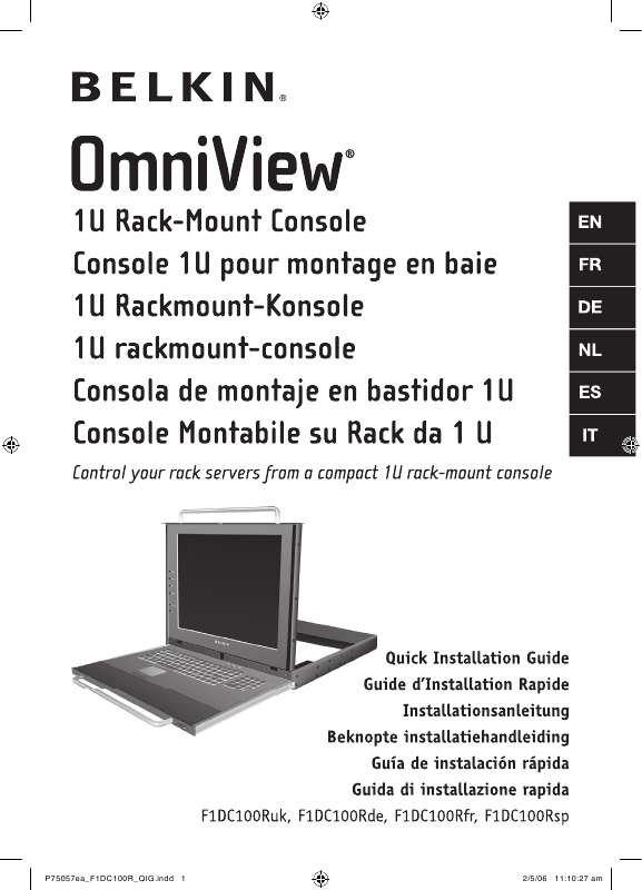 Guide utilisation  BELKIN CONSOLE LCD POUR BATI OMNIVIEW 17 #F1DC100RFR  de la marque BELKIN