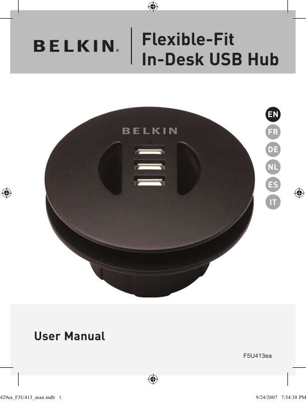 Guide utilisation  BELKIN FLEXIBLE-FIT HUB USB ENCASTRABLE #F5U413EA  de la marque BELKIN