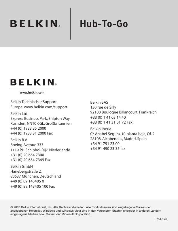 Guide utilisation  BELKIN HUB 2-EN-1 #F5U706EA  de la marque BELKIN