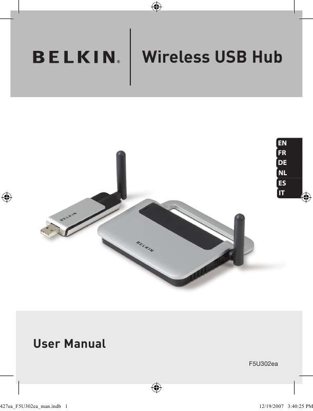Guide utilisation  BELKIN HUB USB SANS FIL #F5U302EA  de la marque BELKIN