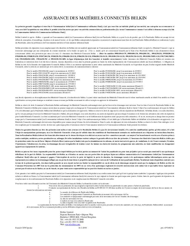 Guide utilisation  BELKIN ONDULEUR REGULATOR PRO RÉSEAU UPS 700VA #F6C700-EUR  de la marque BELKIN