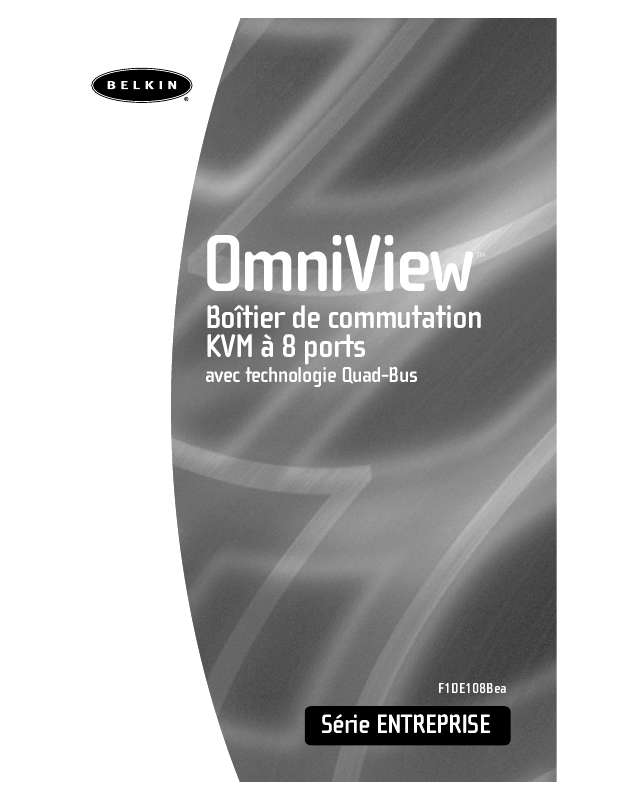 Guide utilisation  BELKIN SWITCH KVM OMNIVIEW ENTERPRISE AVEC TECHNOLOGIE QUAD-BUS – 8 PORTS #F1DE108BEA  de la marque BELKIN