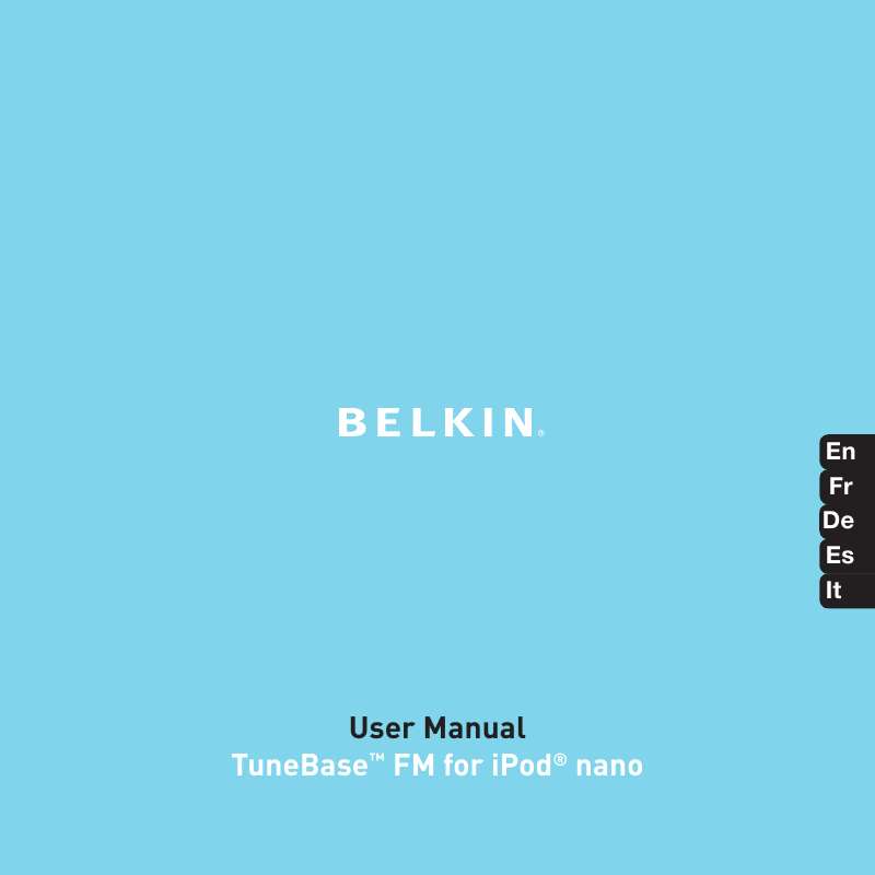 Guide utilisation  BELKIN TUNEBASE FM POUR IPOD NANO #F8Z063EA  de la marque BELKIN