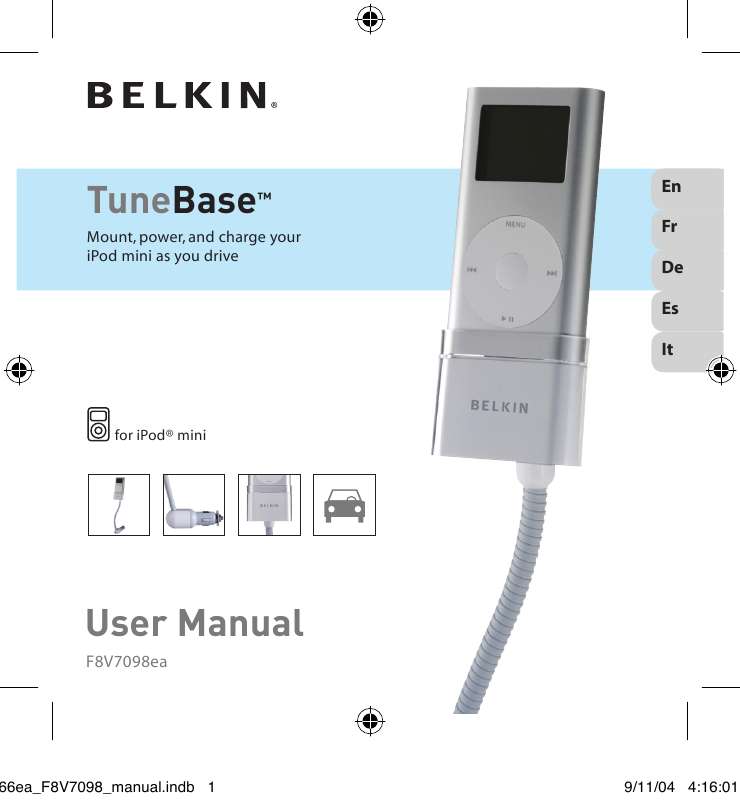 Guide utilisation  BELKIN TUNEBASE POUR IPOD MINI #F8V7098EA  de la marque BELKIN