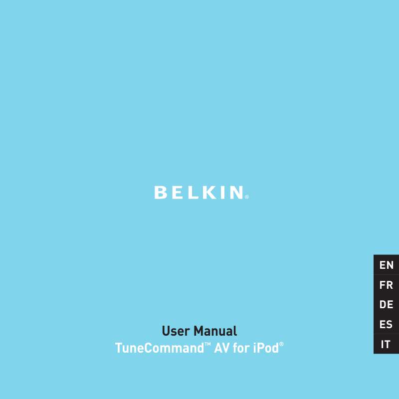Guide utilisation  BELKIN TUNECOMMANDTM AV POUR IPOD #F8Z065EA  de la marque BELKIN
