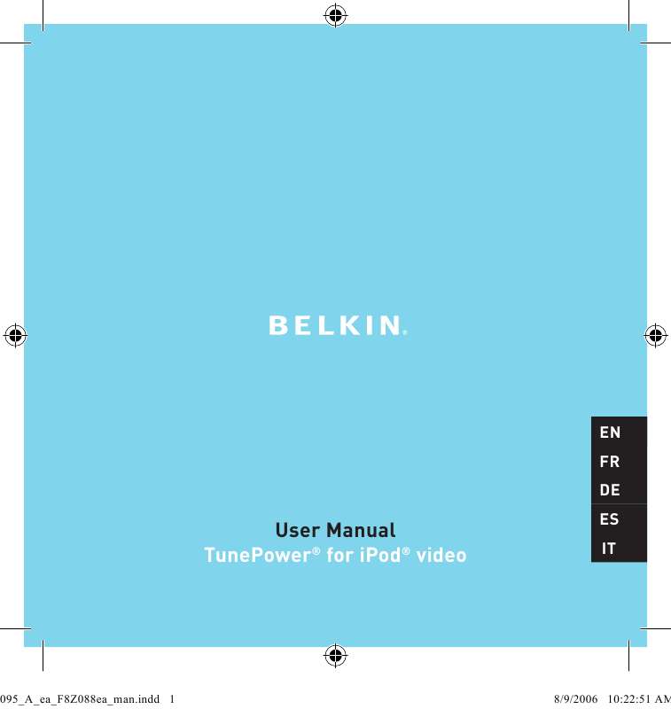 Guide utilisation  BELKIN TUNEPOWER POUR IPOD #F8Z088EA  de la marque BELKIN
