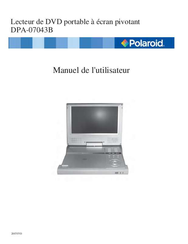 Guide utilisation  POLAROID DPA-07043B  de la marque POLAROID