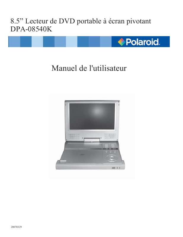 Guide utilisation  POLAROID DPA-08540K  de la marque POLAROID