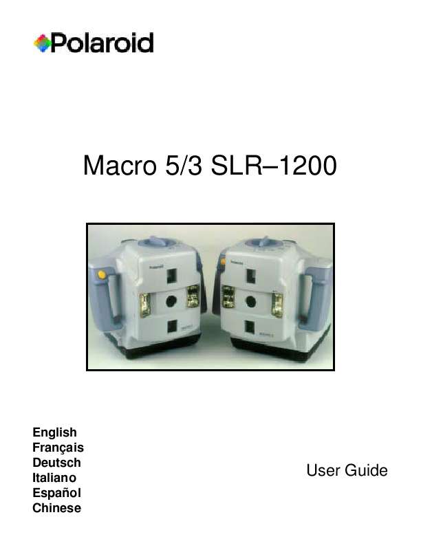 Guide utilisation  POLAROID MACRO 5 3 SLR-1200  de la marque POLAROID