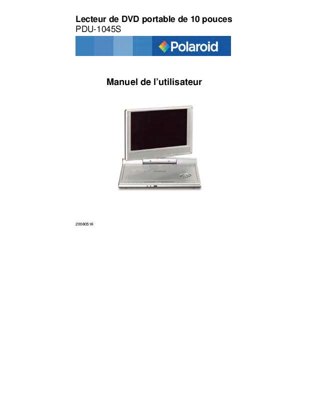 Guide utilisation  POLAROID PDU-1045S  de la marque POLAROID
