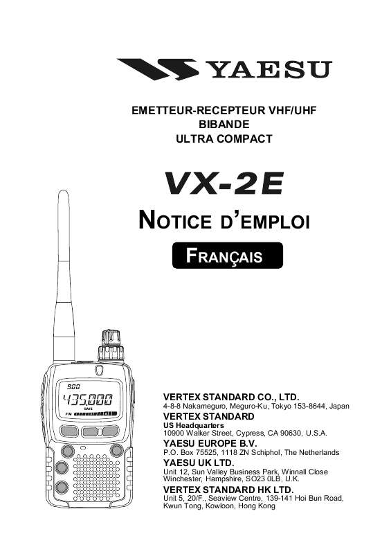 Guide utilisation YAESU VX-2R  de la marque YAESU