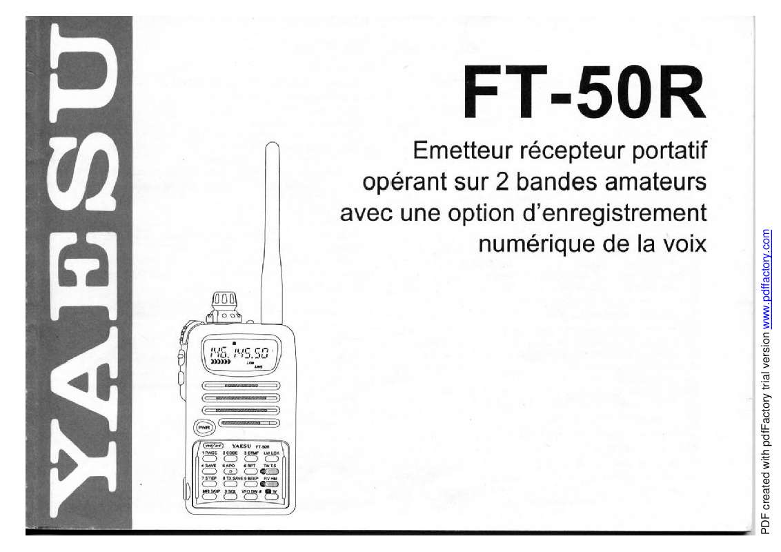Guide utilisation YAESU FT-50R  de la marque YAESU