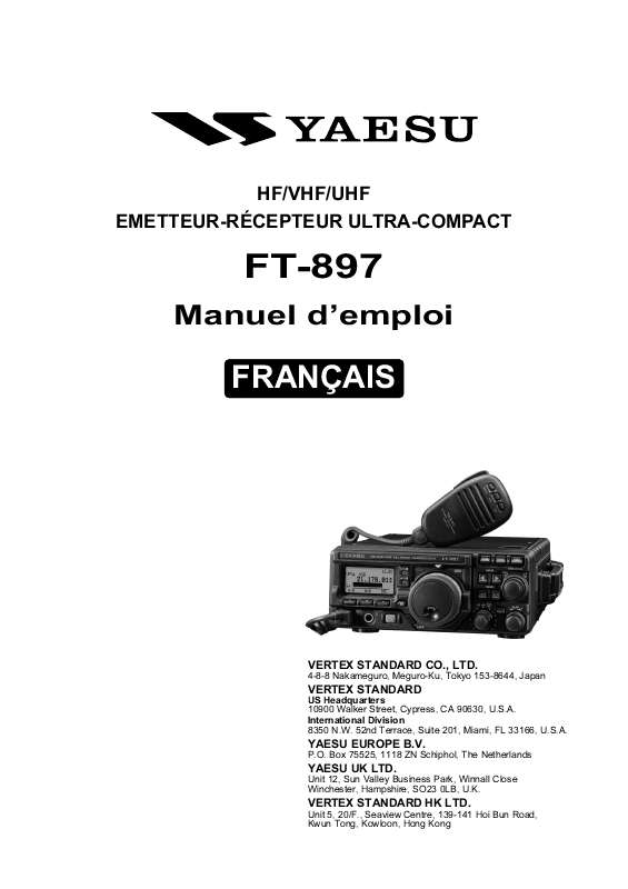 Guide utilisation YAESU FT-897  de la marque YAESU