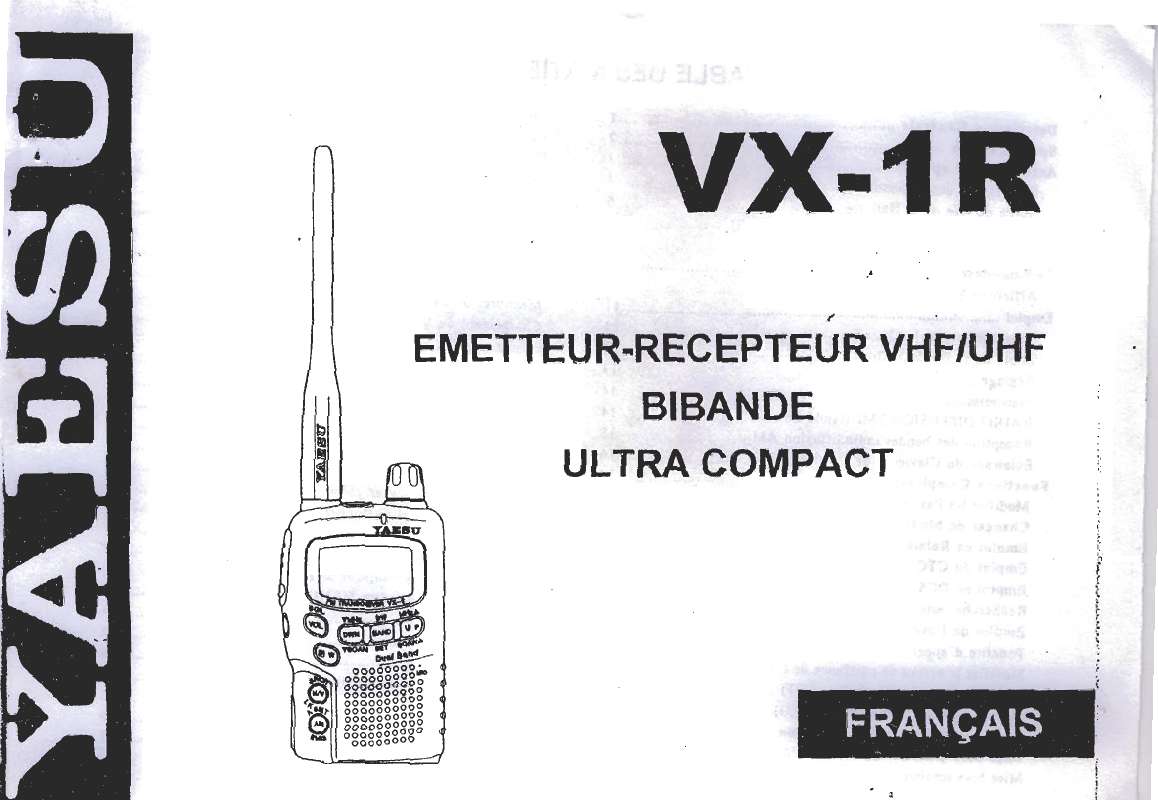 Guide utilisation YAESU VX-1R  de la marque YAESU