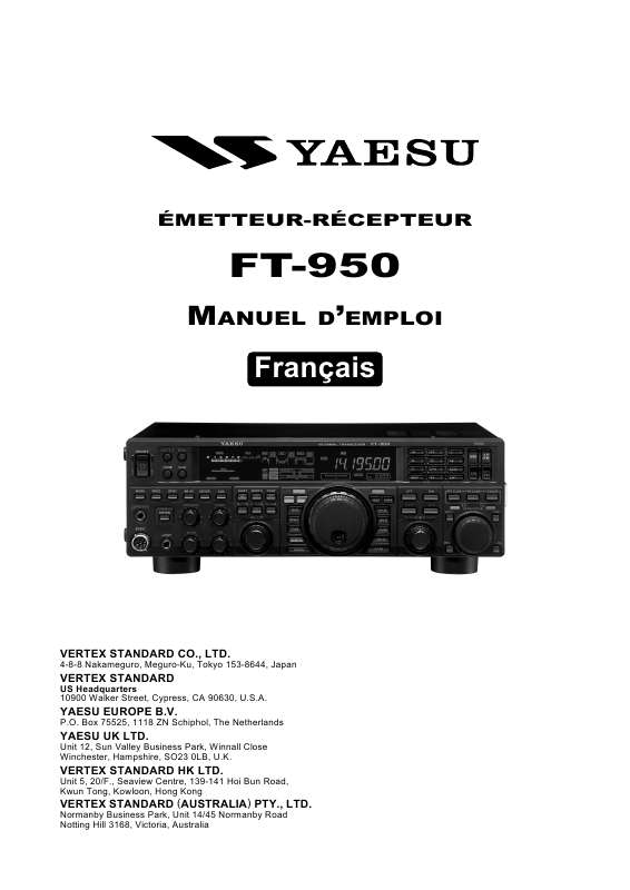 Guide utilisation YAESU FT-950  de la marque YAESU