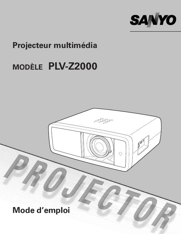 Guide utilisation SANYO PLV-Z2000  de la marque SANYO