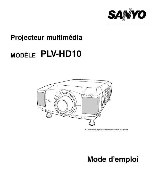 Guide utilisation SANYO PLV-HD10  de la marque SANYO