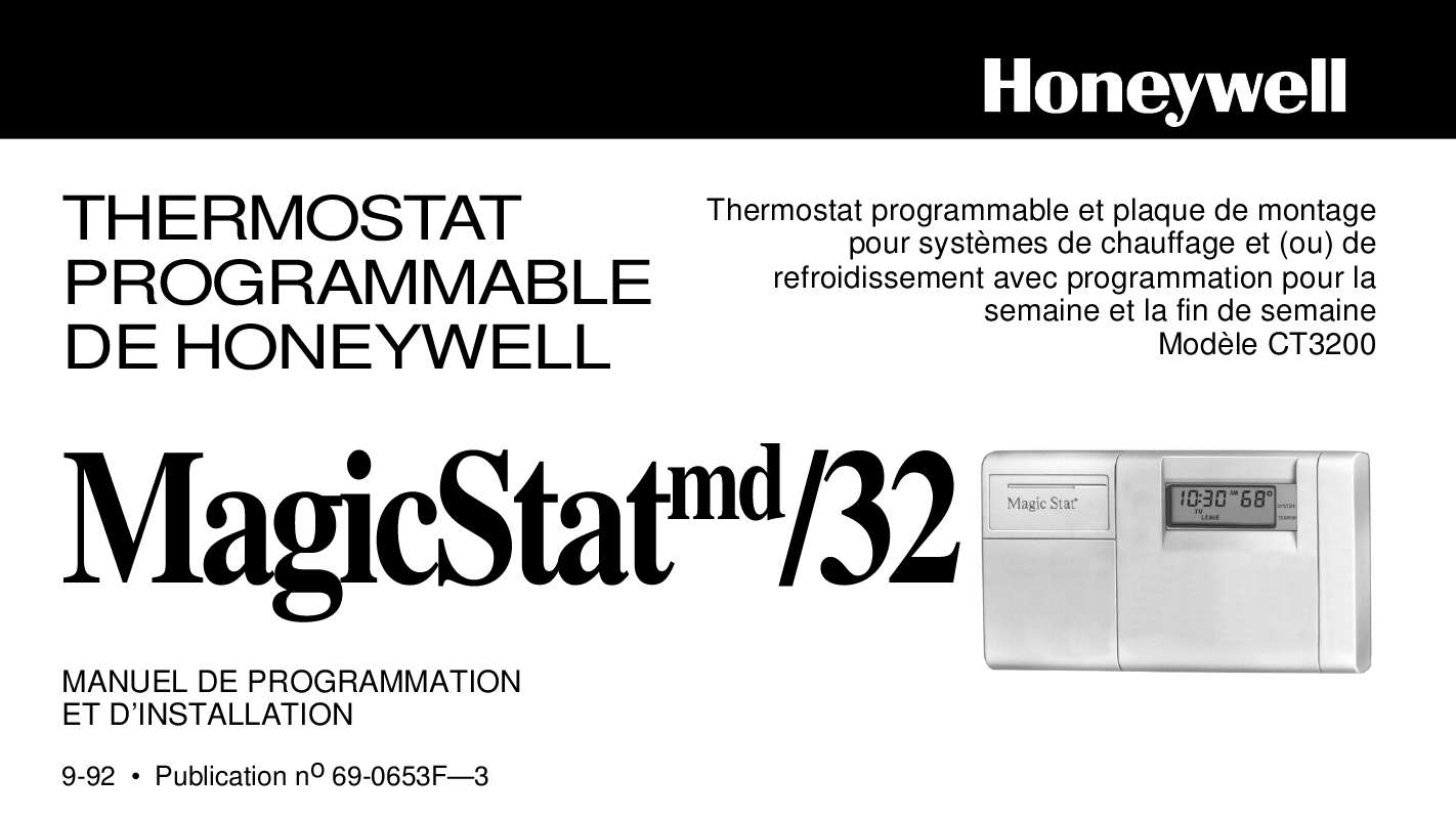 Guide utilisation HONEYWELL CT3200  de la marque HONEYWELL