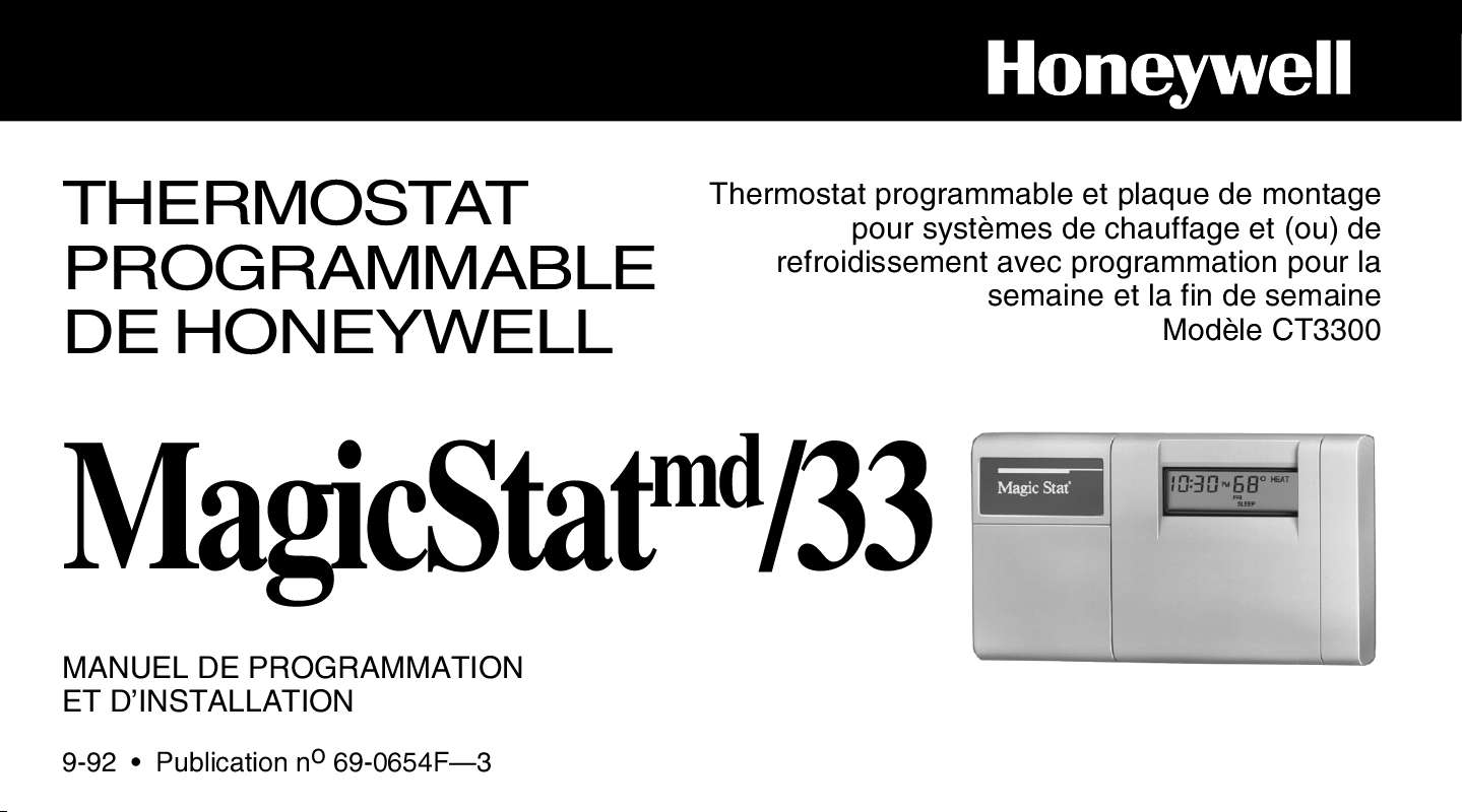 Guide utilisation HONEYWELL MAGICSTAT 33  de la marque HONEYWELL