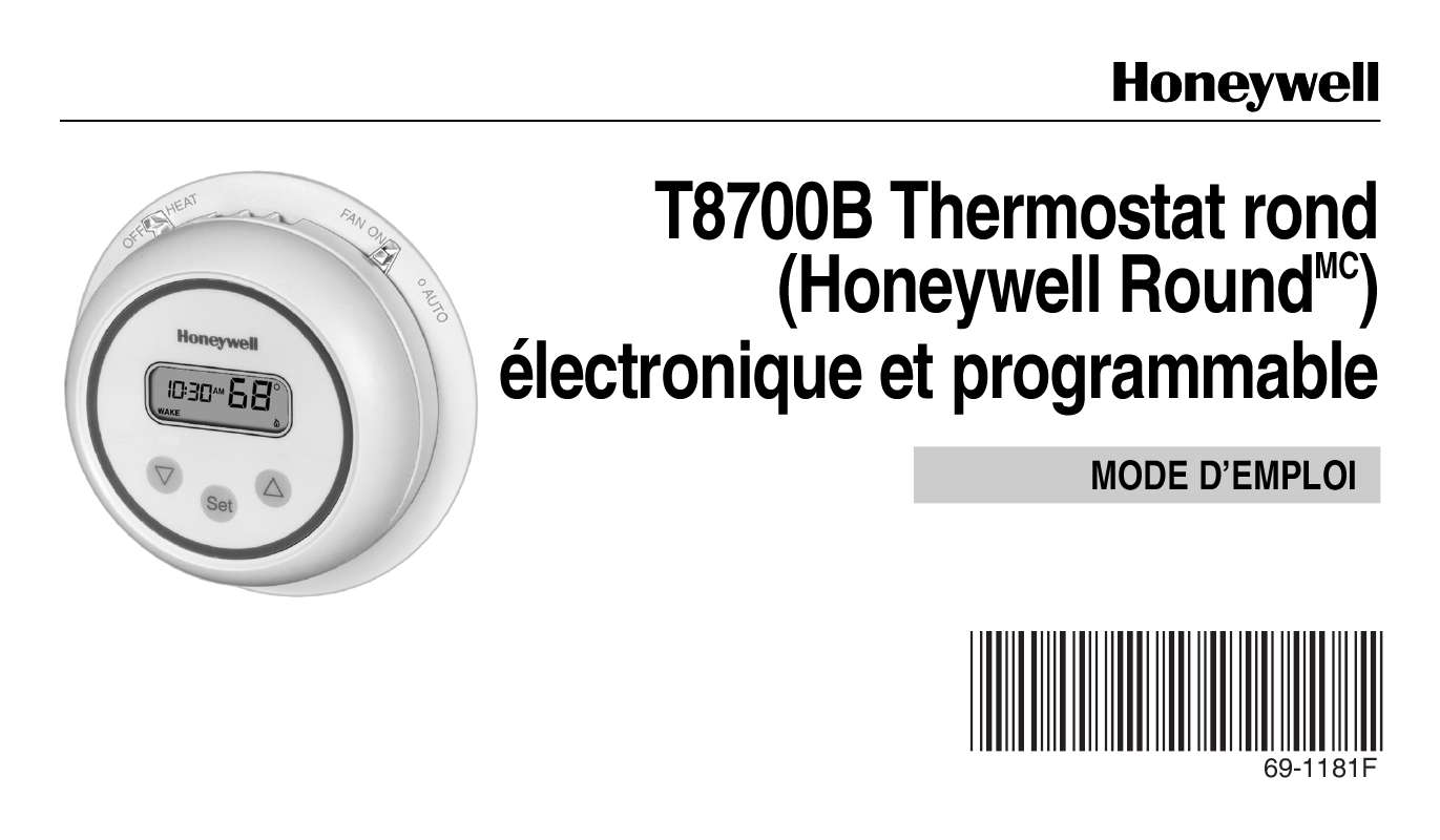 Guide utilisation HONEYWELL T8700B  de la marque HONEYWELL