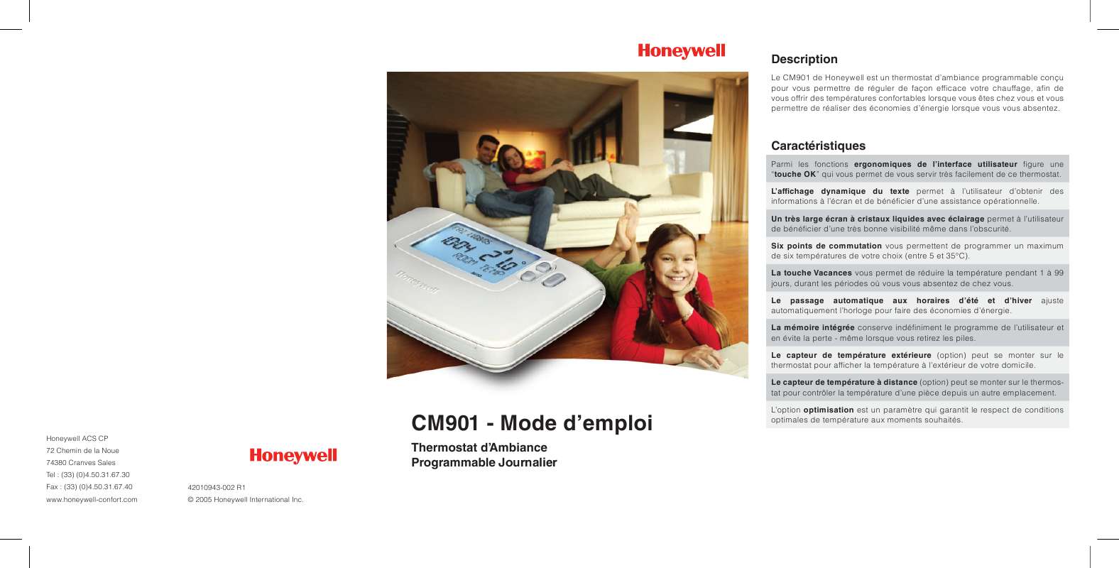 Guide utilisation HONEYWELL CM901  de la marque HONEYWELL