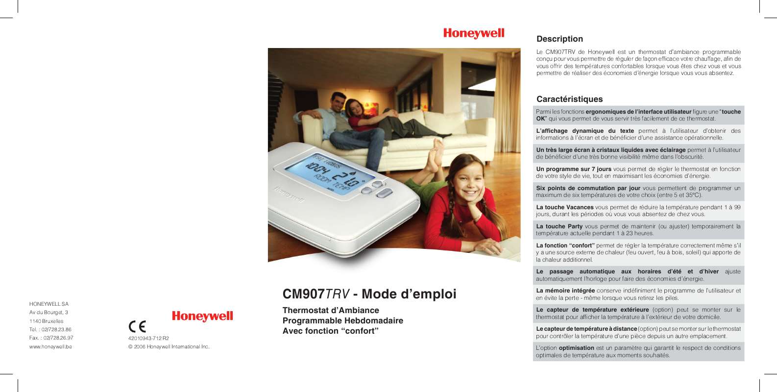 Guide utilisation HONEYWELL CM907TRV  de la marque HONEYWELL