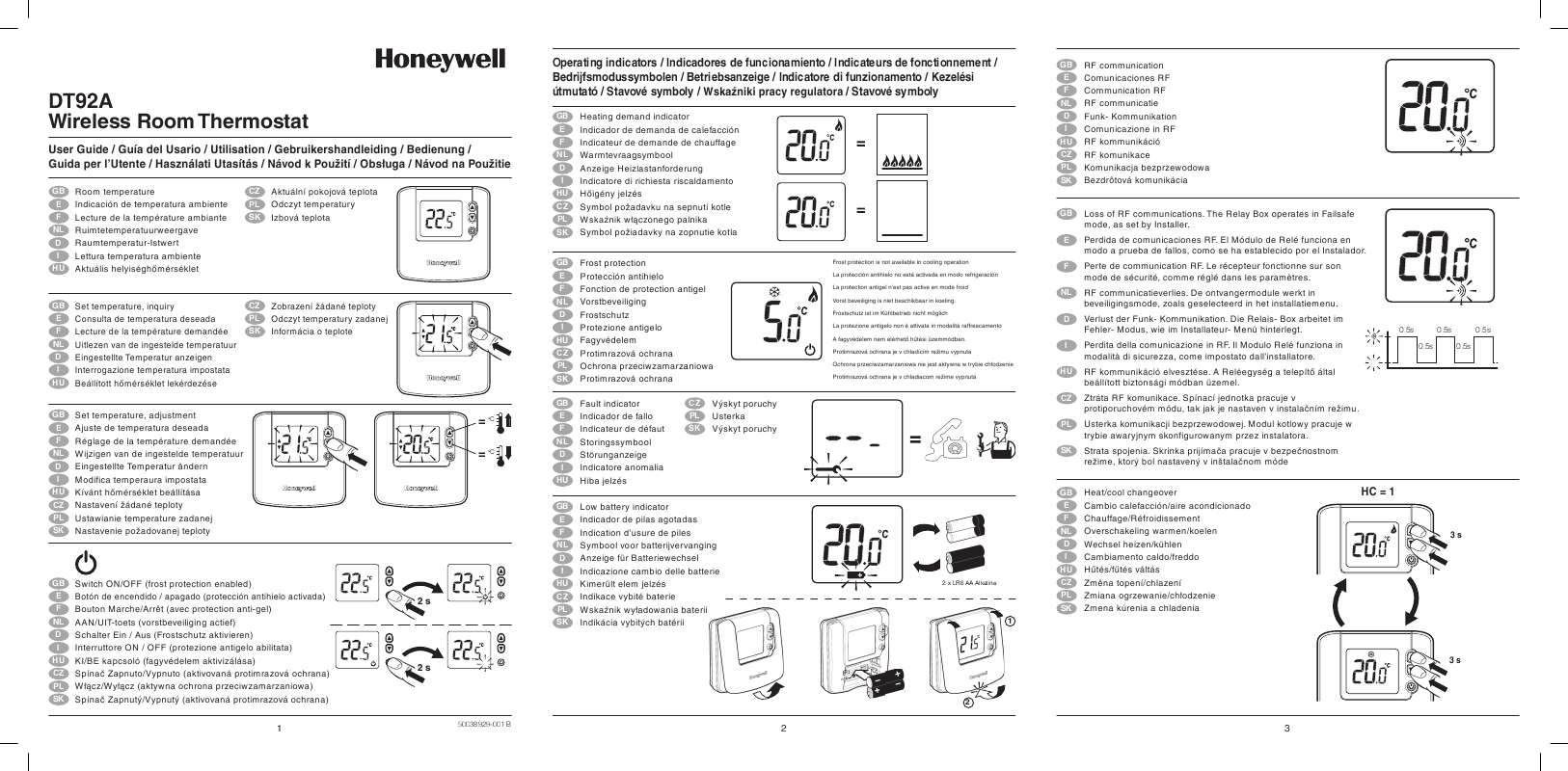 Guide utilisation HONEYWELL DT92A  de la marque HONEYWELL