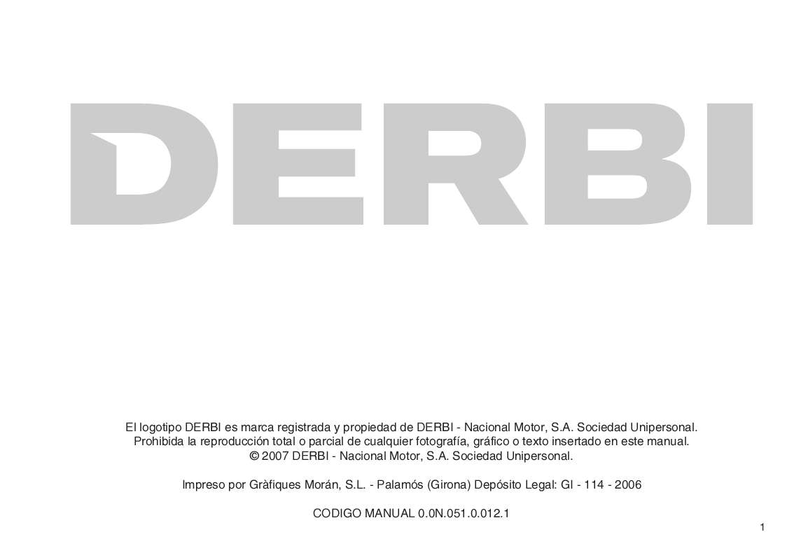 Guide utilisation  DERBI MULHAC659  de la marque DERBI