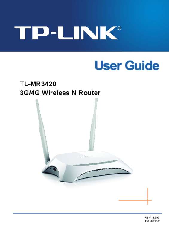 Guide utilisation TP-LINK TL-MR3420  de la marque TP-LINK