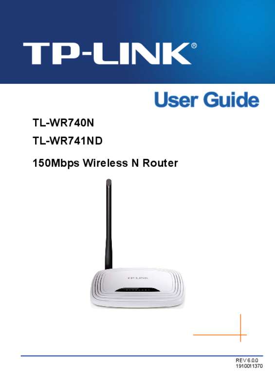 Guide utilisation TP-LINK TL-WR740N  de la marque TP-LINK