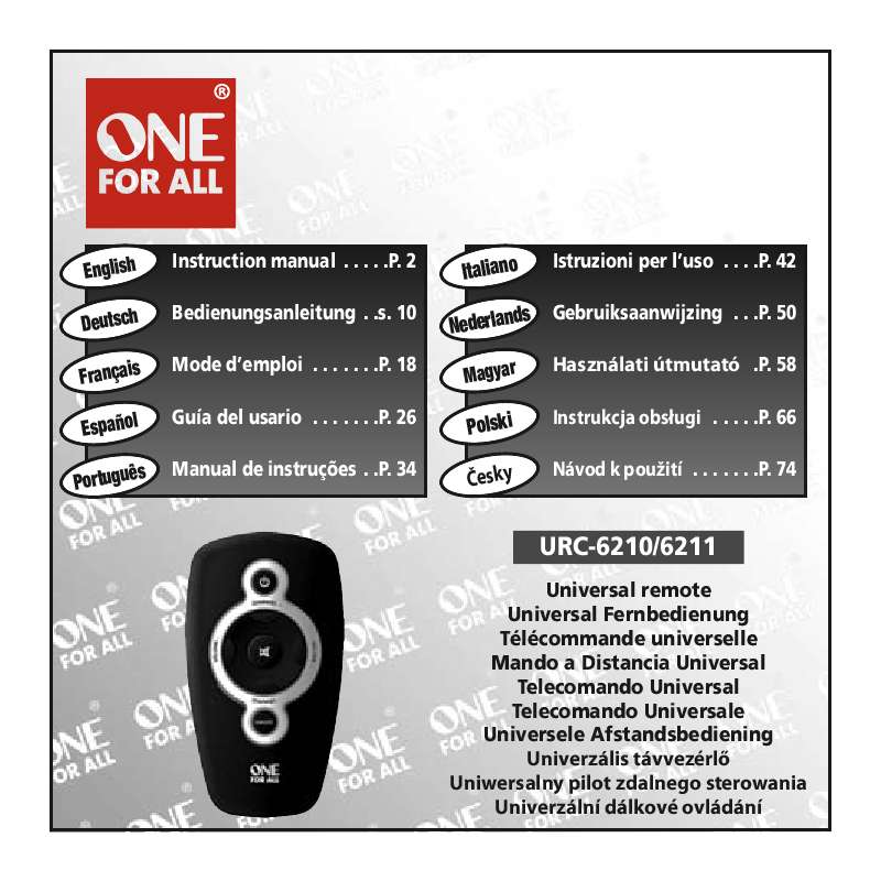 Guide utilisation ONEFORALL URC 6210  de la marque ONEFORALL