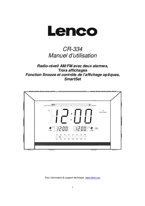 Guide utilisation LENCO CR-334  de la marque LENCO