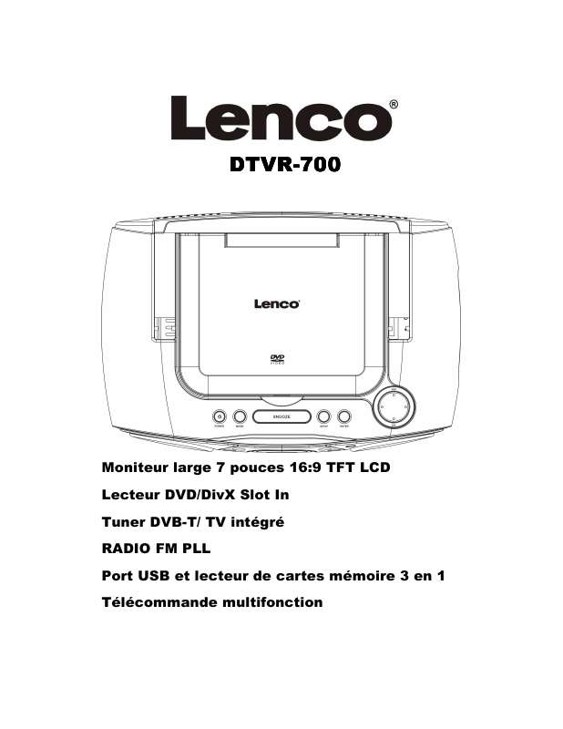 Guide utilisation LENCO DTVR-700  de la marque LENCO