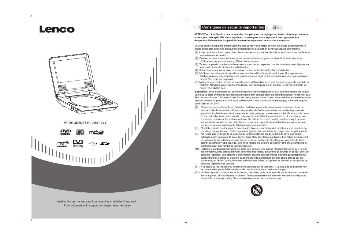 Guide utilisation LENCO DVP-744  de la marque LENCO