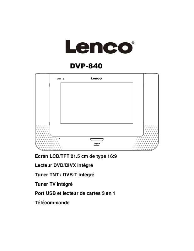 Guide utilisation LENCO DVP-840  de la marque LENCO