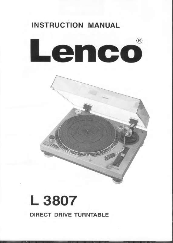Guide utilisation  LENCO L-3807  de la marque LENCO