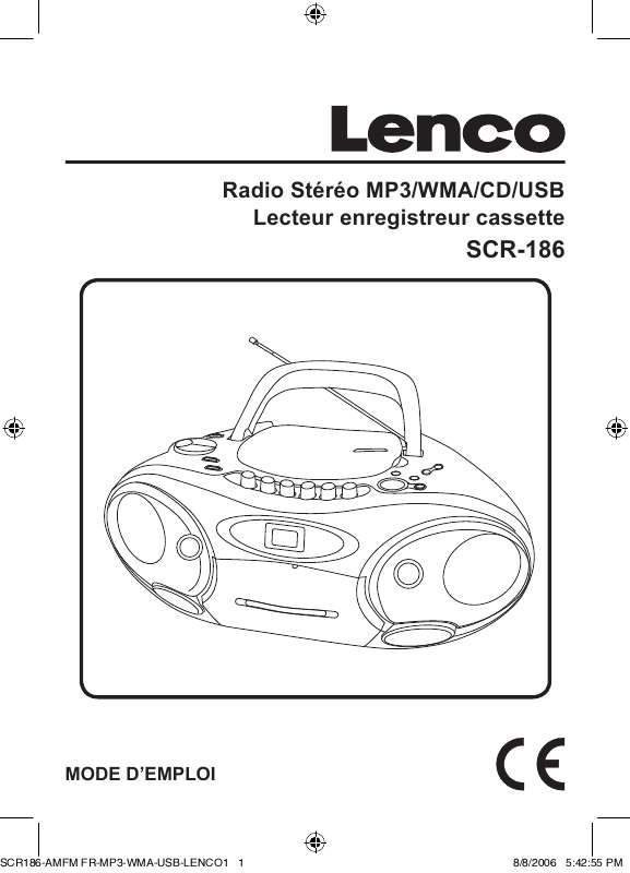 Guide utilisation  LENCO SCR-187  de la marque LENCO