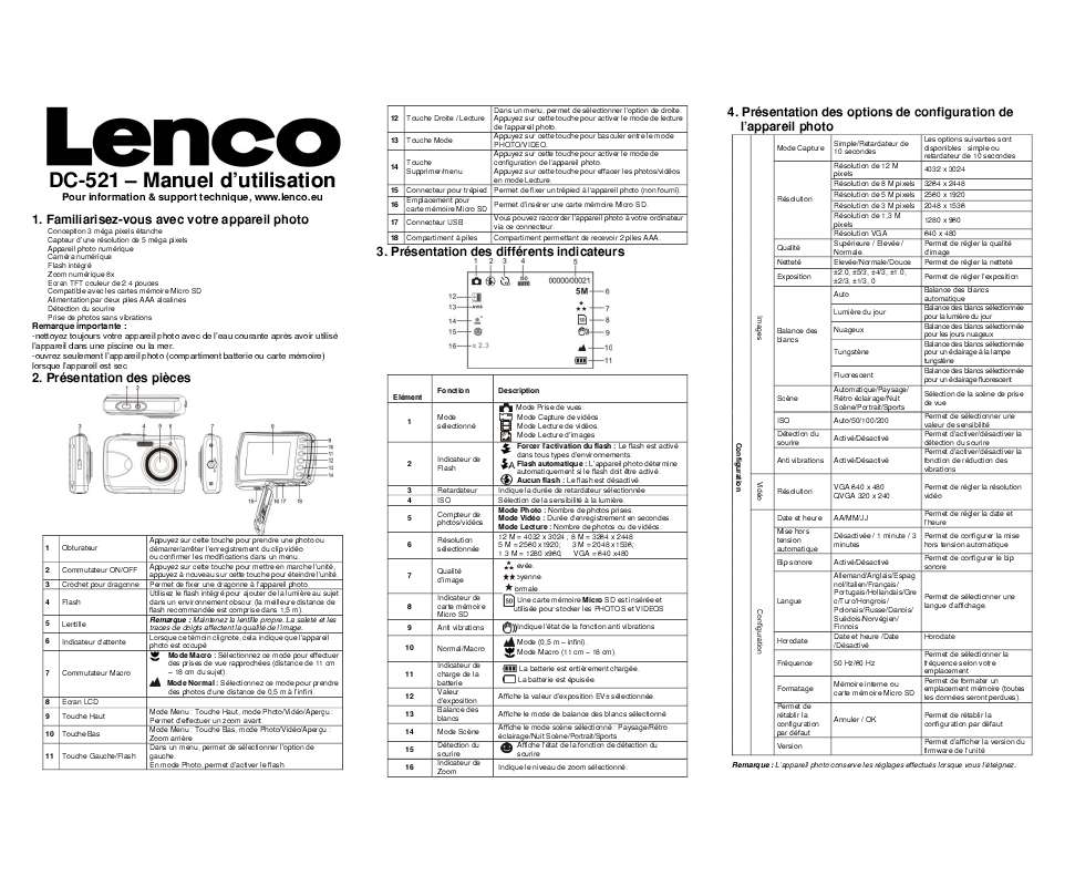 Guide utilisation  LENCO DC-521  de la marque LENCO