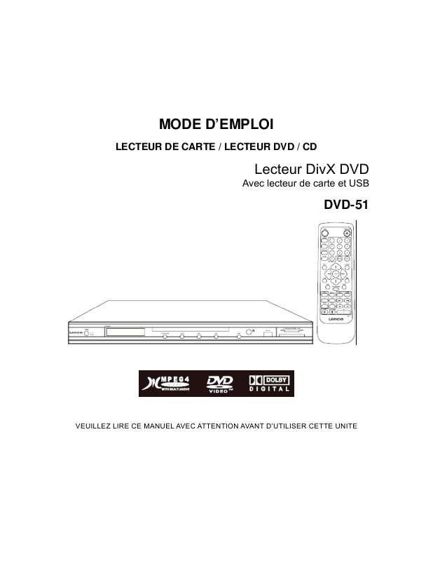 Guide utilisation LENCO DVD-51  de la marque LENCO