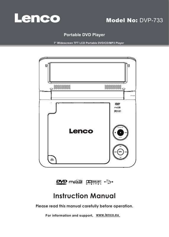 Guide utilisation LENCO DVP-733  de la marque LENCO