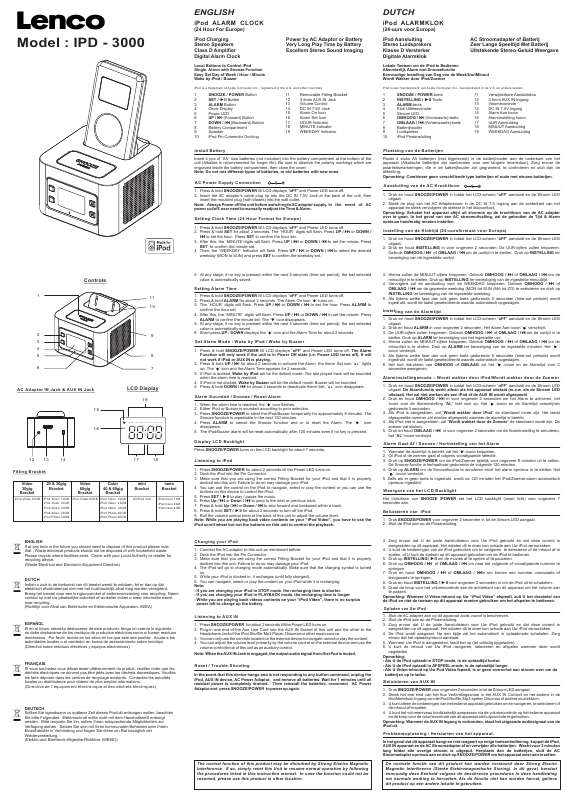 Guide utilisation LENCO IPD-3000  de la marque LENCO