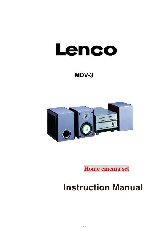 Guide utilisation LENCO MDV-3  de la marque LENCO