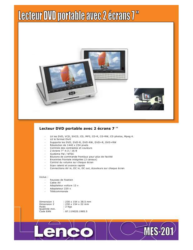 Guide utilisation LENCO MES-201  de la marque LENCO