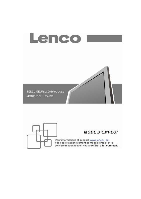 Guide utilisation  LENCO TV-1510  de la marque LENCO