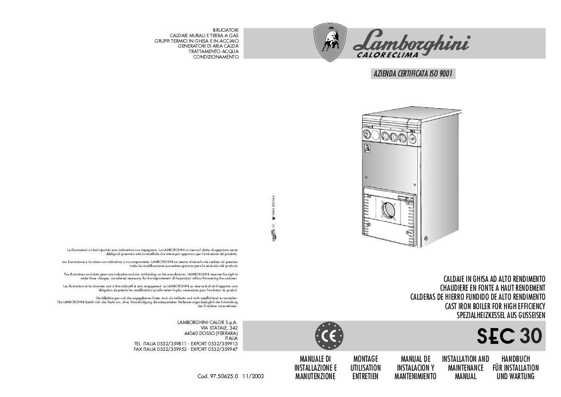 Guide utilisation  LAMBORGHINI CALORECLIMA SEC 30  de la marque LAMBORGHINI CALORECLIMA