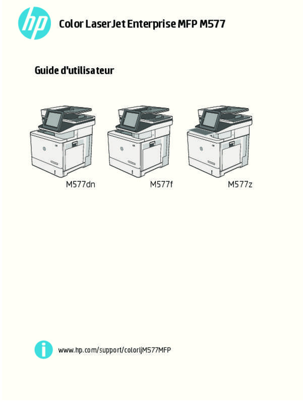 Guide utilisation HP LASERJET COLOR ENTERPRISE MFP M577DN  de la marque HP