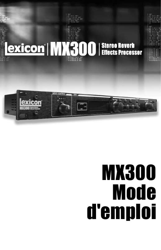 Guide utilisation  LEXICON MX300  de la marque LEXICON